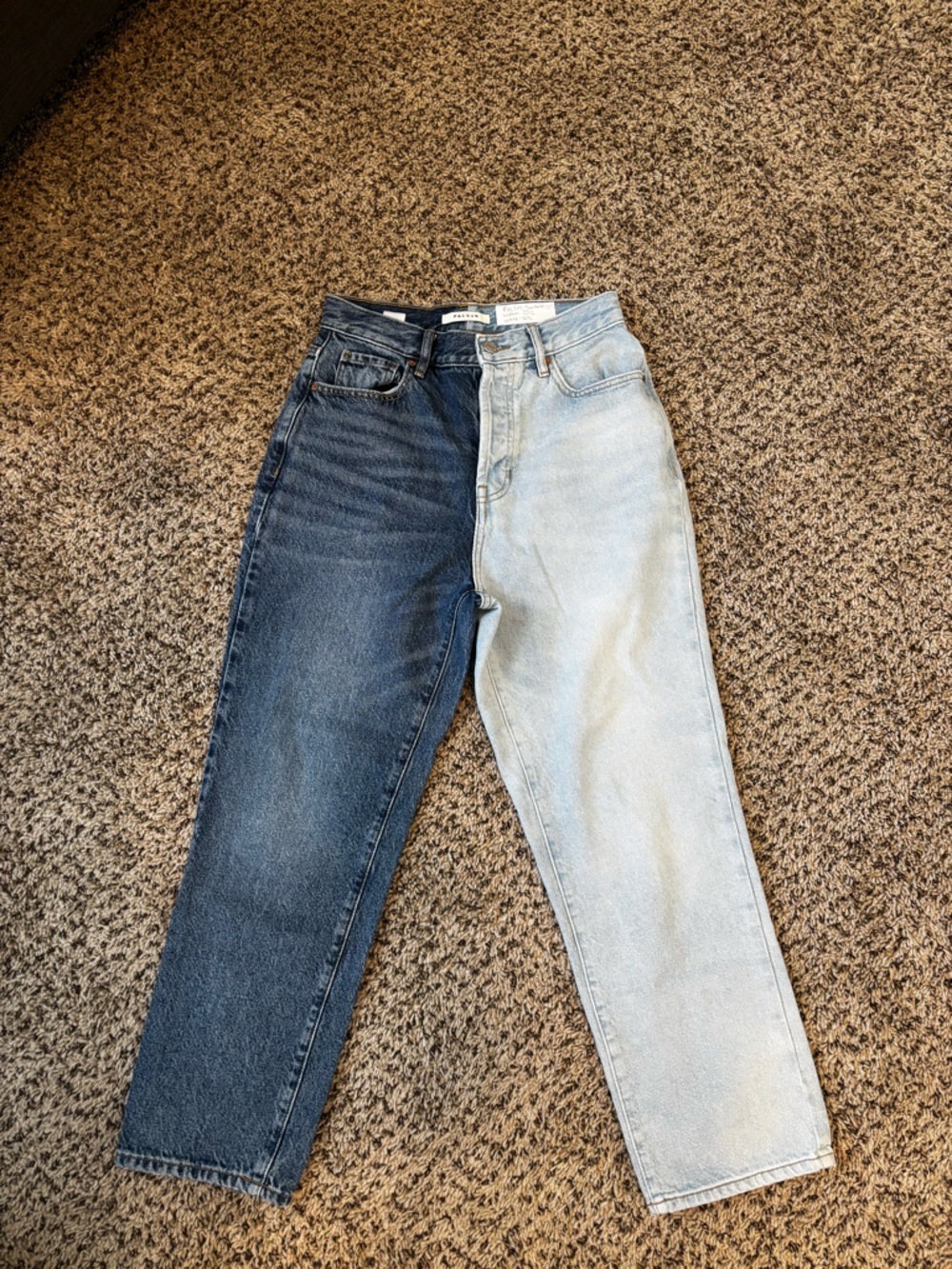 PacSun Women’s Two-Tone Slim Straight Jeans — Dark Indigo & Light Wash
